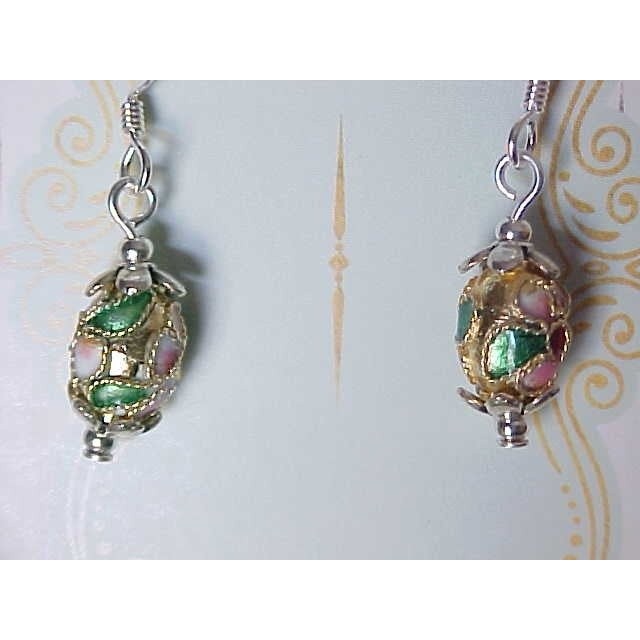 B2g1 Church Sunday Gold Mini Easter Egg Earrings Cloisonne Faberge Basket Gift